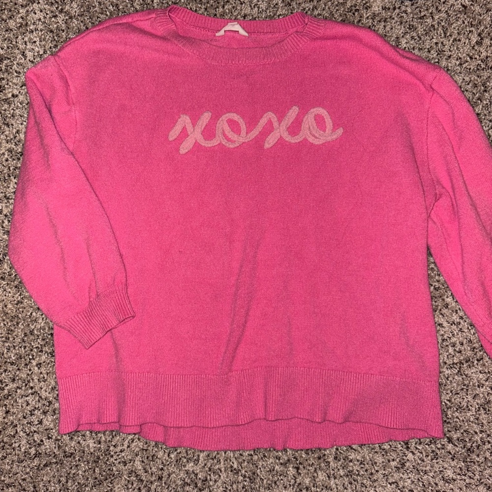 Terra & Sky Vibrant Pink Crew Neck Sweater